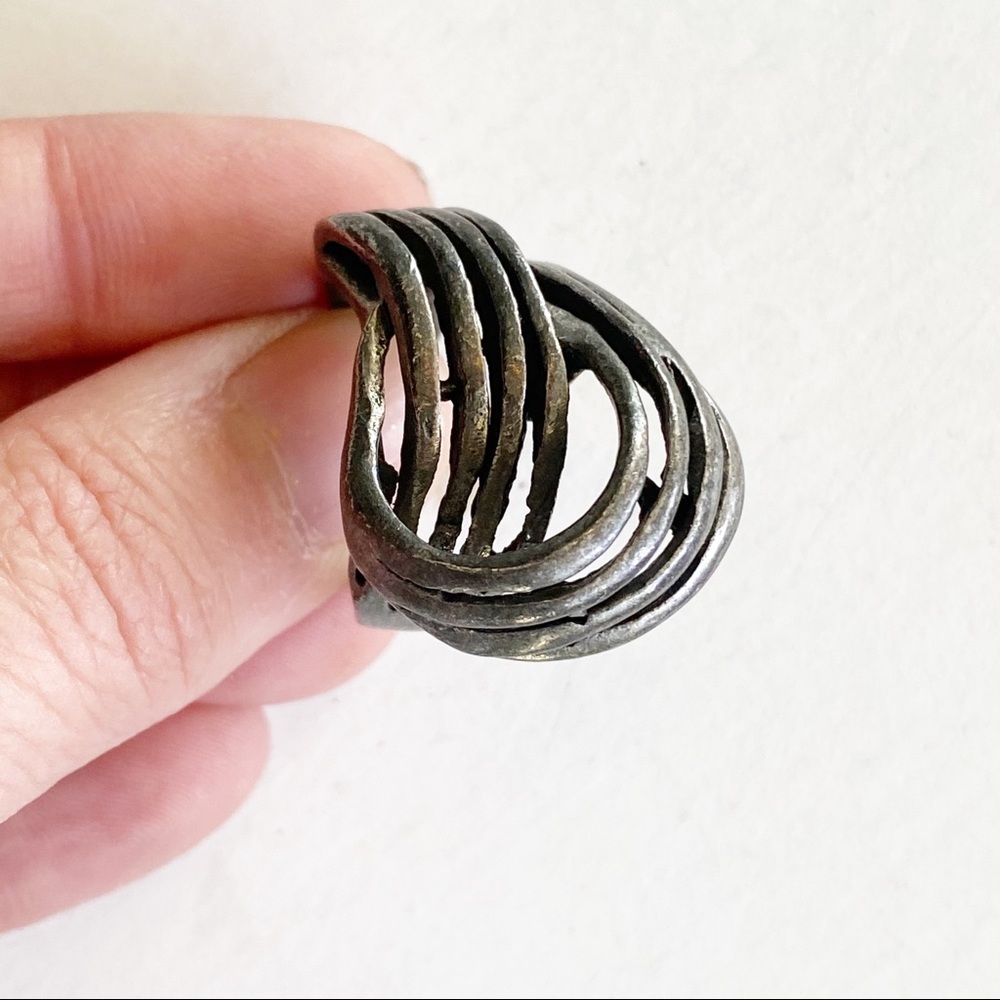 Vintage Silver Tone Men’s Artisan Ring Swirl 8.25